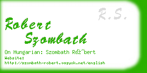 robert szombath business card